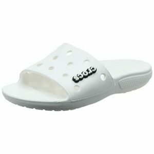 Crocs Classic Crocs Slide, Sandalias de punta descubierta Unisex adulto, Blanco, 41/42 EU