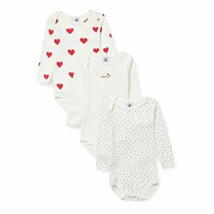 Petit Bateau A00BC, Body a Rayas de Manga Larga Bebé-Niñas (Pack de 3), Variante 1, 3 años