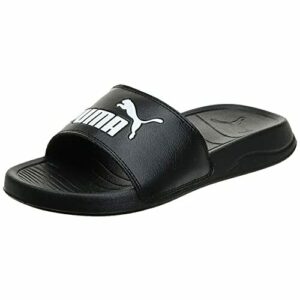 PUMA Popcat 20 Jr, Slide Sandal, Black White, 39 EU