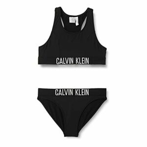 Calvin Klein Bralette Bikini Set Salida de Bao, Pvh Black, 8-10 Jahre para Niñas