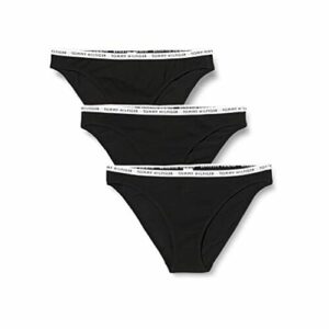 Tommy Hilfiger Pack de 3 Braguitas para Mujer Bikini 3 Pk con Stretch, Black/Black/Black, M