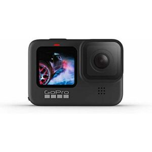 GoPro HERO9 - Cámara deportiva impermeable con pantalla LCD frontal y pantalla táctil trasera, vídeo Ultra HD de 5K, fotos de 20 MP, transmisión en vivo de 1080p, cámara web, estabilización, negra