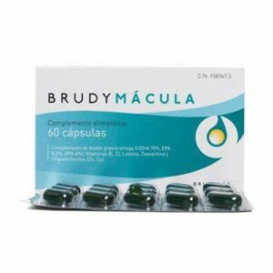 BRUDY LAB Brudy Mácula. Ácidos Grasos OMEGA 3 DHA EPA DPA Luteína y Minerales. Reduce el estrés oxidativo en la Degeneración Macular Asociada a la Edad (DMAE) 60 Cápsulas