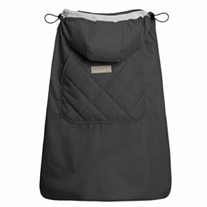 Bebear Funda de Invierno para Mochila Porta Bebé Cálida Sudadera Universal con Capucha Funda para Mochila Porta Bebé para Todas las Estaciones(Dark Grey)