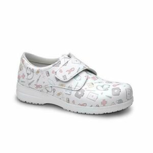 FELIZ CAMINAR - Zapatos Estampados Sanitarios Atom Sanitario/Antideslizantes y Cómodos para Mujer/Clínicas, Veterinarios, Hospital, Geriátricos (40)