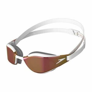 Speedo Fastskin Hyper Elite Mirror Gafas de natación Unisex Adulto, Blanco/gris óxido/dorado rosa, One Size