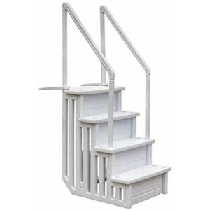 Gre EPE30 - Escalera Sintética para Piscina Enterrada, Color Blanco, 80 x 92 x 206 cm