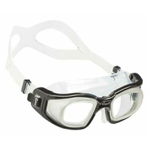 Cressi Galileo Goggles Gafas de natación con Lentes de Vidrio Templado, Unisex Adulto, Transparente/Negro, Uni