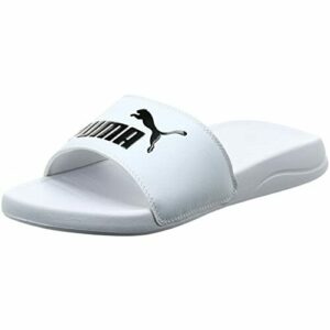 PUMA Popcat 20, Slide Sandal Unisex Adulto, White Black, 47 EU