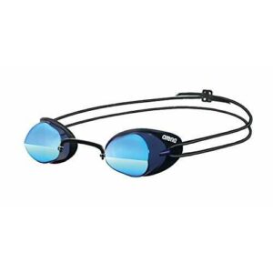 arena Swedix Mirror Gafas de Natación Unisex de Competición, Adultos, Gafas Suecas con Lentes Antiempañamiento Angulares de Espejo, Protección UV, 4 Puentes Nasales Intercambiables, Juntas de TPR