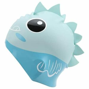 Dilwe Gorro de baño Infantil con Aleta Dorsal | Gorro de natación | Gorro de natación para niños | Gorro de natación | Conveniente | Gorro de baño | Playa | Tiburón para niños y niñas