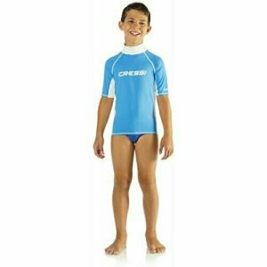 Cressi LW476902, Camiseta Para Niños, Azul, S/2 (talla del fabricante:6-7 años)