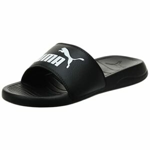 PUMA Popcat 20, Slide Sandal Unisex Adulto, Black White, 46 EU