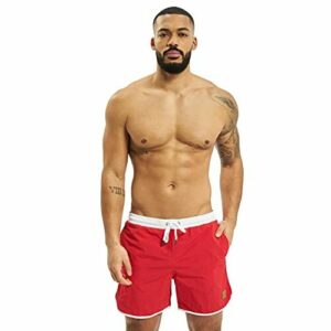 Urban Classics Retro, Bañadores Ajustados Para Hombre, Rojo/blanco, M