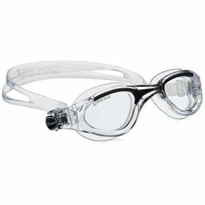 Cressi Flash Swim Goggles Gafas de Natación Premium para Adultos 100% Anti UV, Transparente/Negro, Talla Única