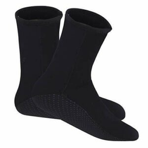 FakeFace Calcetines profesionales de neopreno de 3 mm, térmicos, para buceo, playa, playa, unisex, impermeables, para nadar, para todos los deportes acuáticos Negro M