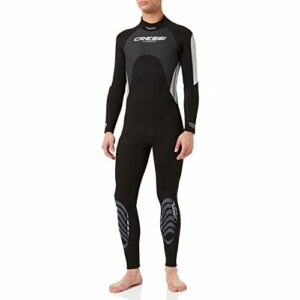 Cressi Morea Man Wetsuit Full 3mm Traje de Neopreno de una Pieza para Hombre, Men's, Negro/Plata, XXXL/7