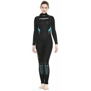 Cressi Castoro Lady 5mm Monopiece Wetsuit - Traje Buceo de Una Pieza 5mm para Mujer , Negro/Aguamarina, L