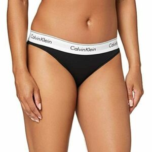 Calvin Klein Bikini Brief-Algodón Moderno, Black 001, M para Mujer