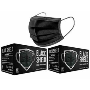 Black Shield - 102 unidades - Mascarilla Quirúrgica Tipo I Negra - Certificación CE - 3 capas - Filtración BFE > 95%.