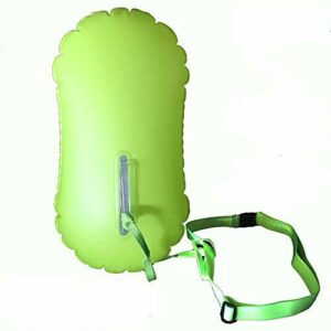 E-Onfoot Bolsa Flotante y Bolsa Seca para Nadadores en Aguas Abiertas y triatletas, Bolsa de Aire Flotante Altamente Visible para Entrenamiento de natación Segura (Fluo Green-No Storage Space)