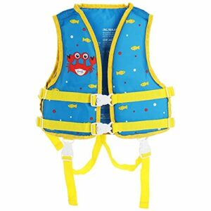 com-four® Chaleco para niños para la natación - Ayuda a la natación con decoración marítima - para niños de 3 a 6 años (Azul)