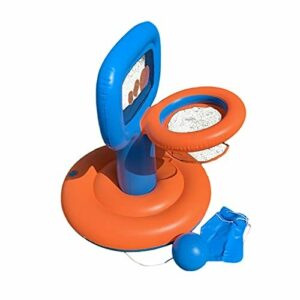 2 En 1 Canasta Hinchable Y Flotante, Canasta Juego De Baloncesto para Baño De Baloncesto Hinchable, Soporte De Baloncesto Inflable De Color Brillante, Juguetes Divertidos para La Piscina De Verano