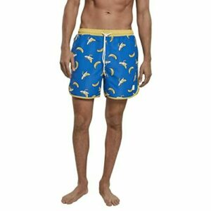 Urban Classics Pattern Retro Swim Shorts Bañador para hombre, Banana Aop, S