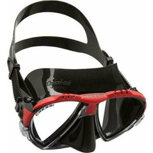 Cressi Matrix Mask - Máscara de Buceo y Snorkeling, Unisex Adulto, Negro/Rojo