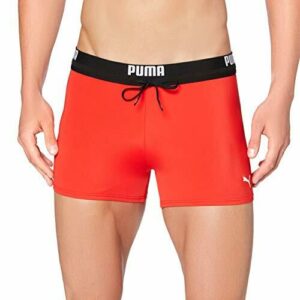 PUMA Logo Men's Swimming Trunks Bañador, Rojo, XL para Hombre