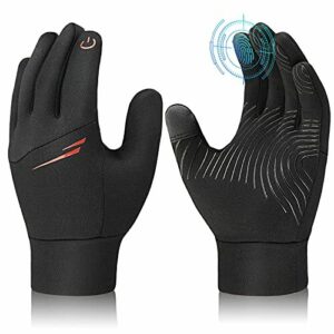 Guantes térmicos de Ciclismo de Invierno para niñas - Pantalla táctil para niños Guantes Negros para Nieve para Bicicleta Entrenamiento al Aire Libre para niños Correr Montar Esquí 6-8 años