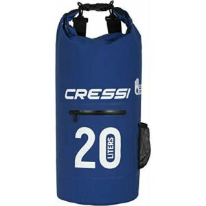 Cressi Premium Bolsa Seca Impermeable Multiuso con Bolsillo Zip y Portabotellas, Unisex Adulto, Azul, 20 L