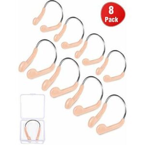 Norme Pinza para la Nariz Protector para la Competencia de natación Clips para la Nariz Tacos para la Nariz de la natación para Adultos, niños Que Usan, Beige (8 Piezas)