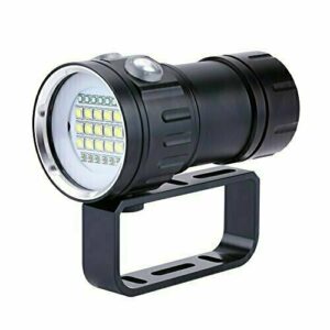 Linterna de Buceo, IPX8 18000lm 500M Linterna lámpara Impermeable LED para Video Submarino Luz De Relleno De Alta Potencia 7 Modos, 80 Metros Impermeable