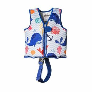 MUNDO PETIT - Chaleco Flotador de Ayuda a la flotabilidad Aprendizaje de la natación, Ideal para niños de 10 a 15 kg.(Ballenas)