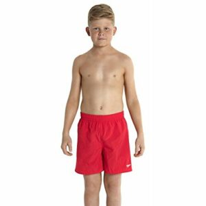Speedo Solid Leisure de 15" Pantalones Cortos, Niños, Rojo (Fed), XS