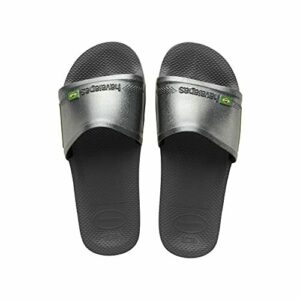 Havaianas Old Slide Brasil, Chanclas Unisex adulto, New Graphite, 33/34 EU