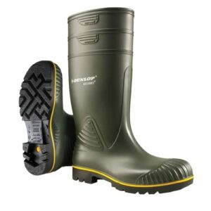 DUNLOP B440631 Acifort KNIE - Botas de Goma sin Forro con caña Alta de Goma Unisex Adulto, Color Verde 08, Talla 40