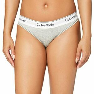 Calvin Klein Mujer Slip con Forma de Bikini Algodón con Stretch, Gris (Grey Heather), M