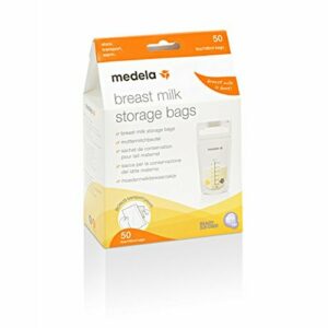 Medela pack de bolsas de almacenamiento de leche materna de 180 ml, paquete de 50 bolsas de recogida de leche materna sin BPA con doble cierre, de congelación y descongelación rápida