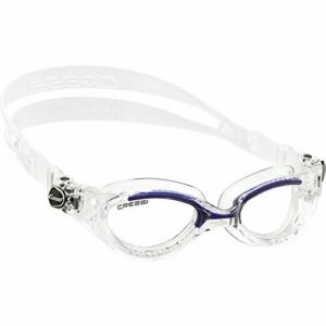Cressi Flash Swim Goggles Gafas de Natación Premium para Adultos 100% Anti UV, Transparente/Azul, Talla Única