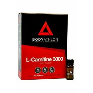 BodyAthlon – L-Carnitina 3000 Quemagrasas sabor limón, 20 viales x 10 ml de L-Carnitina líquida sabor limón- Mejora el Rendimiento y Energía – Suplemento Deportivo