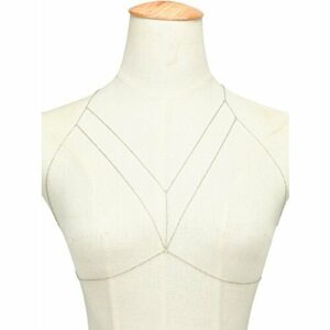 TININNA Collar con arnés cruzado sexy para mujer, color plateado, paquete único