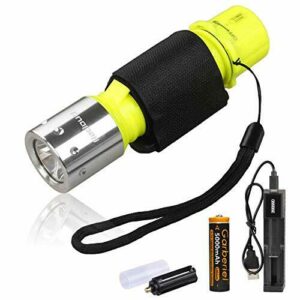 KEEP BETTER Antorcha de buceo impermeable, 1000 lúmenes, luz LED de buceo, 3 modos USB recargable linterna subacuática con batería y cargador para buceo, natación, senderismo, pesca