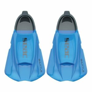 SEAC Shuttle Flex, Aletas Cortas De Natación 100 Silicona Unisex Adulto, Azul (Blue), 43 44