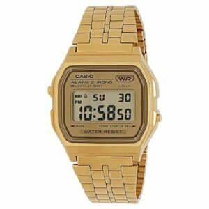 Casio Reloj Cuarzo Unisex 37.00mm con dial Digital Oro y Correa de Pulsera de Metal Oro A158WETG-9AEF