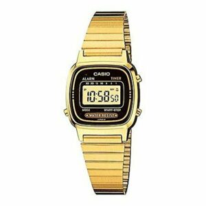 Casio LA-670WG-1 - Reloj Digital de Cuarzo para Mujer con Correa de Metal, Color Dorado