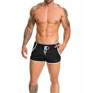 Alivebody Hombres Fitness Malla Atlético Pantalones Cortos para Corriendo Rutina de Ejercicio Nadando Secado rápido Ligero