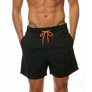 FGFD&OU Bañador Hombre Pantalones Corto Deporte Bermudas Secado Rápido Trajes de Baño Hombre Bóxers Playa Shorts (Negro, L)