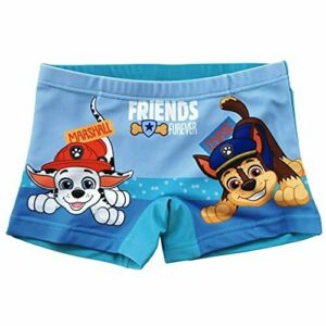 Bañador Patrulla Canina Tipo Bóxer para Playa o Piscina - Bañador Paw Patrol para Niños (Celeste, 2 años)